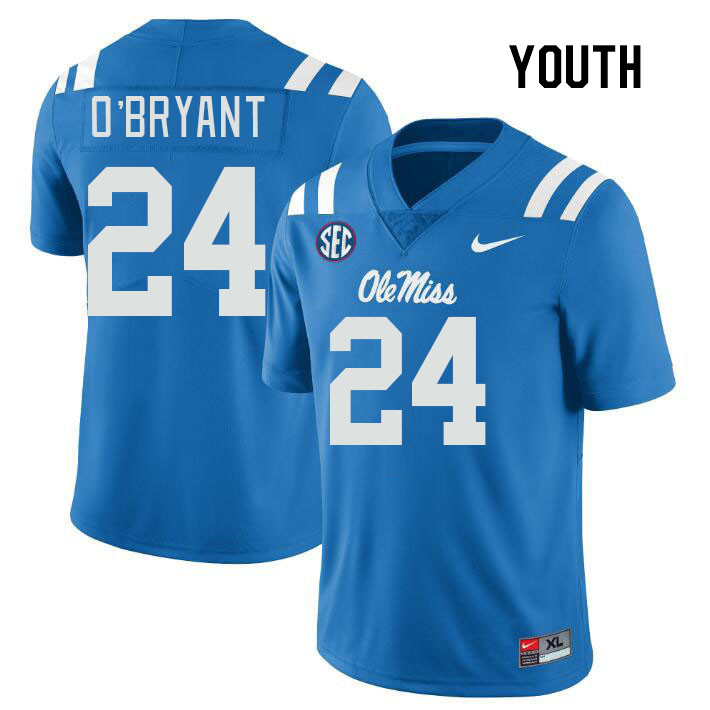 Youth #24 Richard O'Bryant Ole Miss Rebels College Football Jerseys Stitched Sale-Power Blue